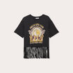 T-shirt avec franges noir femme