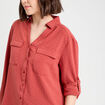 Chemise manches longues vieux rose femme