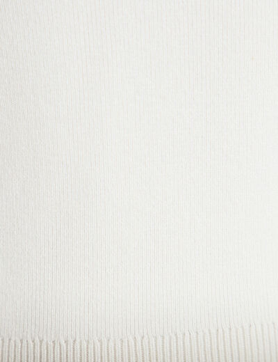 Polo ajust&eacute; manches courtes col chemise ecru femme