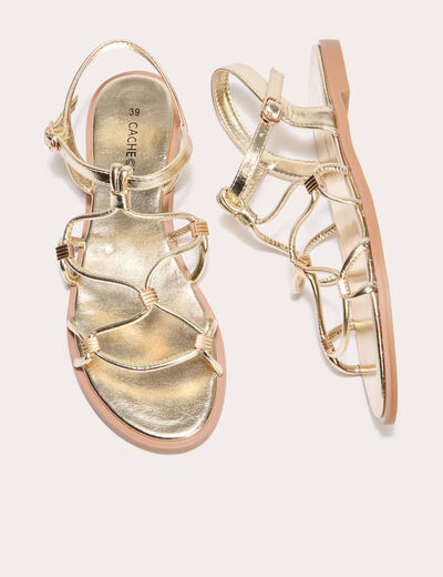 Sandales plates couleur or femme
