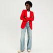 Veste blazer cintr&eacute;e rouge femme