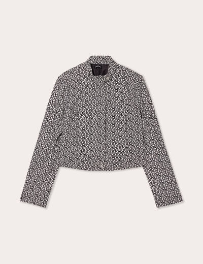 Veste zippée cintrée noir femme
