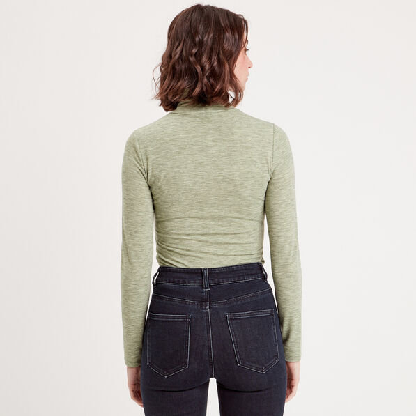 t shirt col roule vert kaki femme T-shirt col roulé vert kaki femme