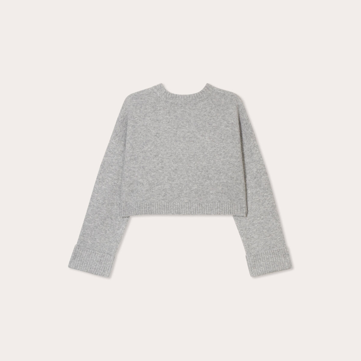Pull cropped manches longues gris foncé femme