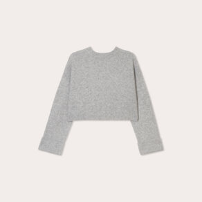 Pull cropped manches longues gris foncé femme