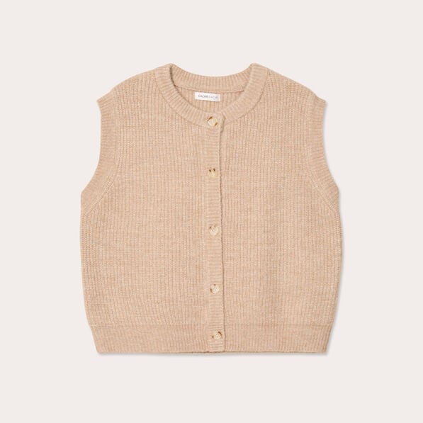 gilet sans manches beige femme Gilet sans manches beige femme
