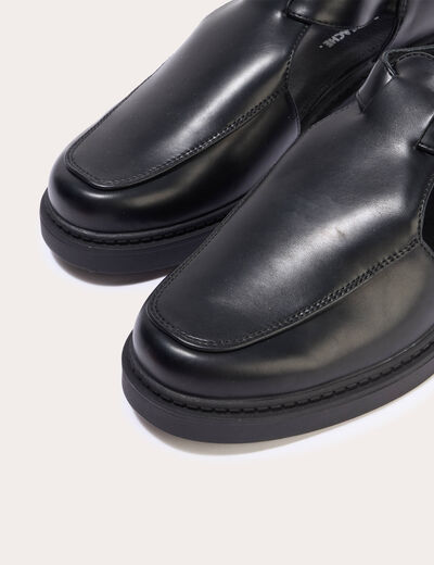 Derbies denim noir enduit femme