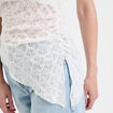 Bandeau ajusté sans manches dentelle ecru femme