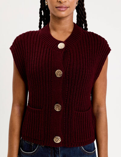 Gilet sans manches violet foncé femme