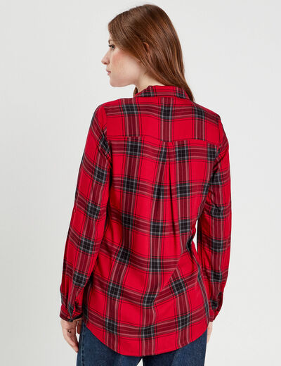 Chemise manches longues rouge femme