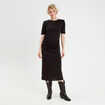 Robe longue ajustée noir femme