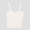 Débardeur bustier gauffré ecru femme