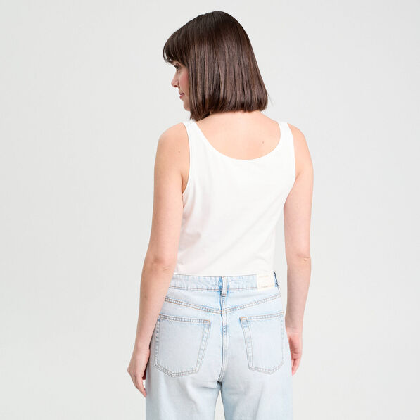 Débardeur bretelles larges blanc femme