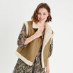 Blouson sans manches zippé taupe femme