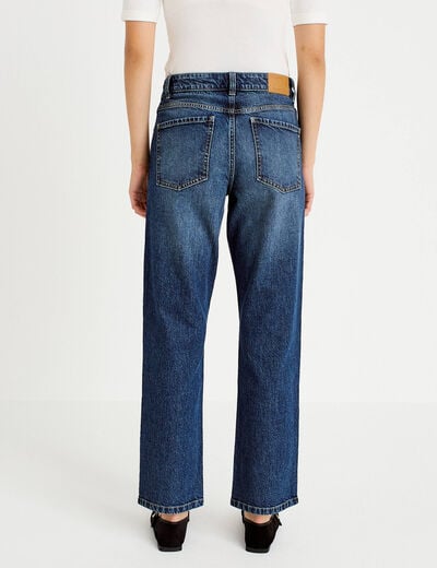 Jean droit taille standard bleu femme