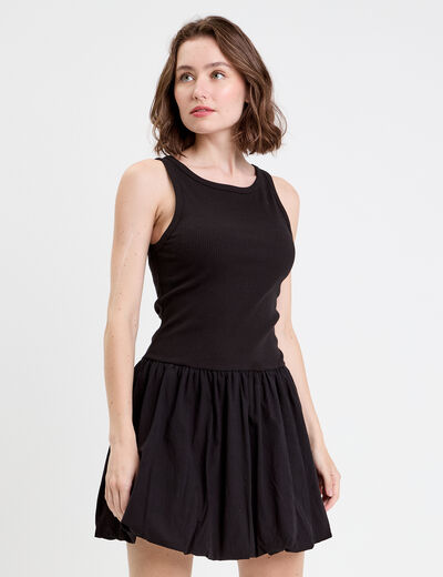 Robe boule 2 en 1 noir femme