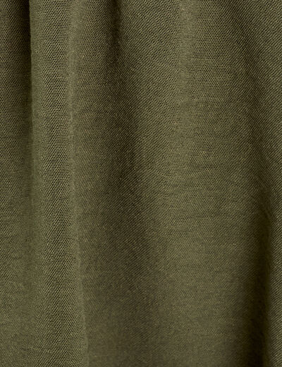 Robe évasée avec volants vert kaki femme