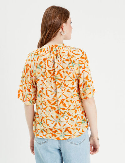Blouse manches 3/4 blanc femme