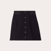 Jupe droite boutonnée noir femme