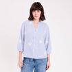 Blouse col tunisien blanc femme