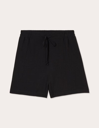 Short fluide taille haute noir femme