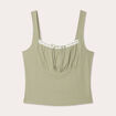 Bustier avec coques vert kaki femme