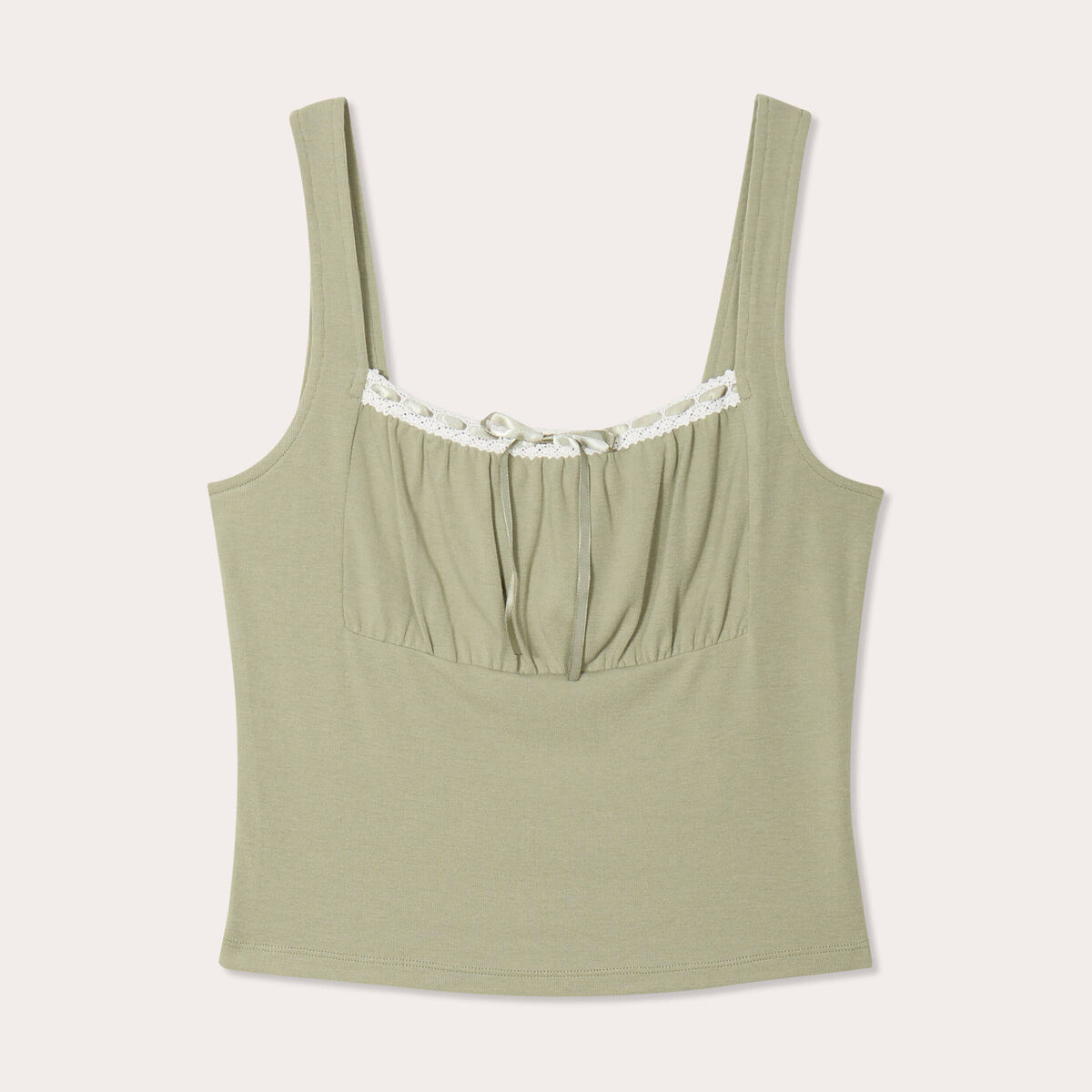 Bustier avec coques vert kaki femme