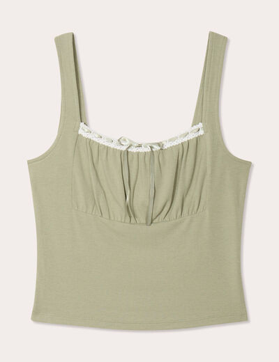 Bustier avec coques vert kaki femme