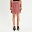 Jupe trapèze en velours vieux rose femme