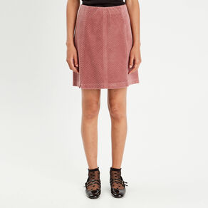 jupe trapeze en velours vieux rose femme Jupe trapèze en velours vieux rose femme