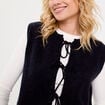 Gilet sans manches nou&eacute; bleu marine femme