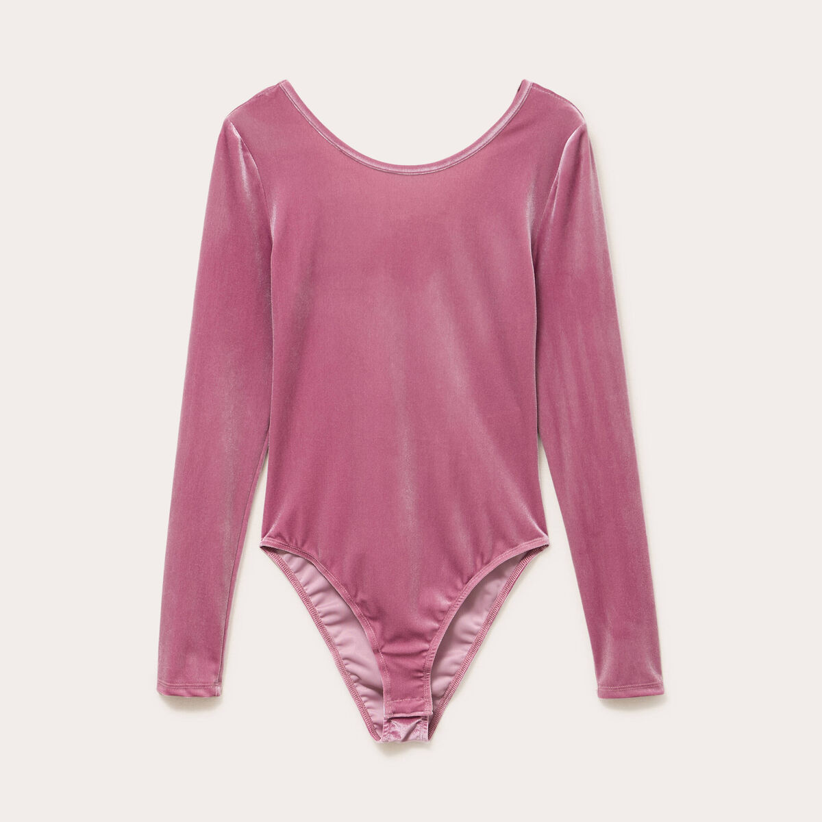 Body en velours d&eacute;collet&eacute; dos rose clair femme