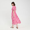 Robe longue évasée rose fushia femme