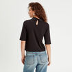 T-shirt col bijoux noir femme