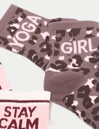Lot 2 paires chaussettes de sport rose clair femme