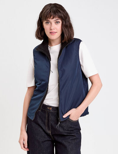Parka déperlante 2-en-1 bleu marine femme