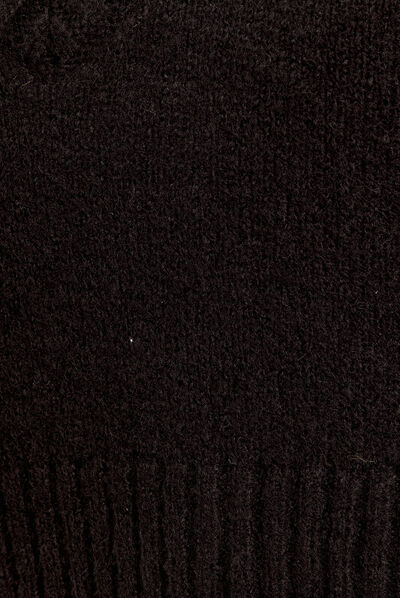 Pull sans manches col en V noir femme