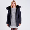 Parka droite avec capuche noir femme