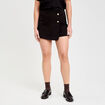 Jupe-short trap&egrave;ze courte noir femme