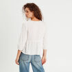 Blouse avec noeuds ecru femme