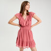 Robe évasée plumetis vieux rose femme