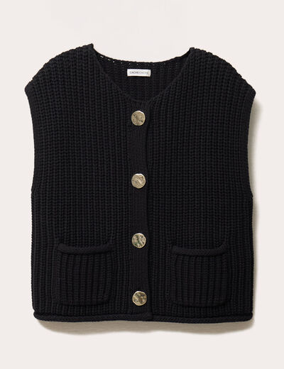 Gilet sans manches noir femme