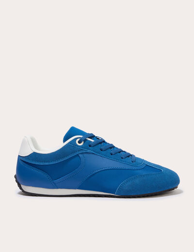 Basket aspect daim bleu electrique femme