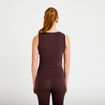 D&eacute;bardeur col rond marron fonc&eacute; femme