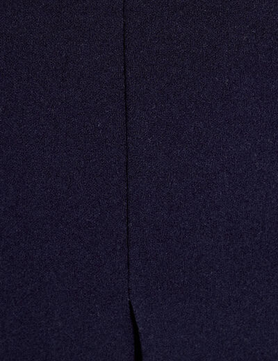 Jupe évasée plissée bleu marine femme