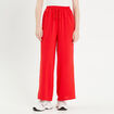 Pantalon large fluide rouge fluo femme