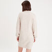 Robe pull droite col montant sable femme
