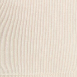 T-shirt cropped côtelé ecru femme