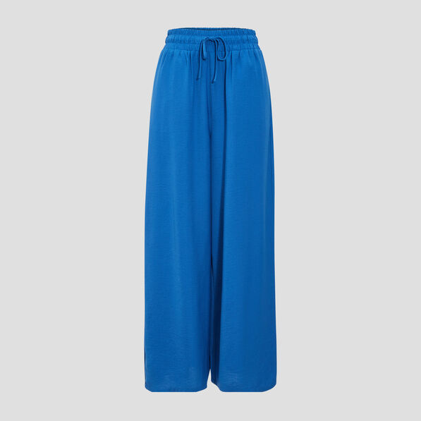 Pantalon large fluide bleu roi femme