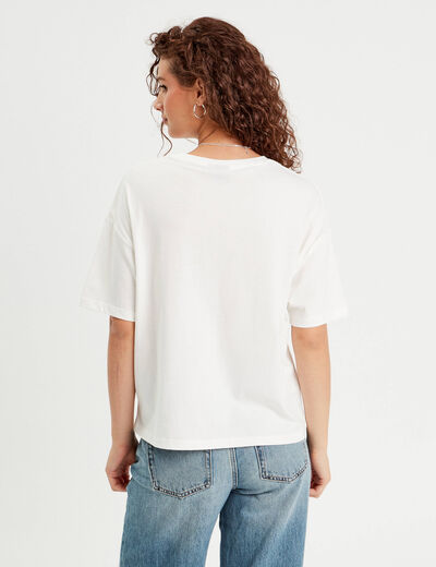 T-shirt col rond Nirvana ecru femme